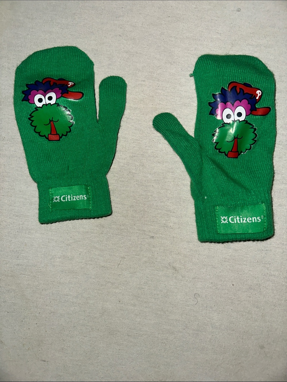 Kids. OS Citizen Green Kids Character Mittens with Playful Face